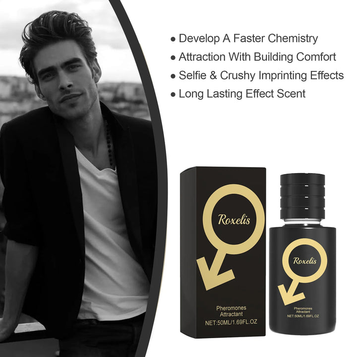 Roxelis 50ml Men Pheromone Perfume Spray Charming Long Lasting Fragrace Anti Sweat Body Flirting  Dating Romantic Scent Perfume