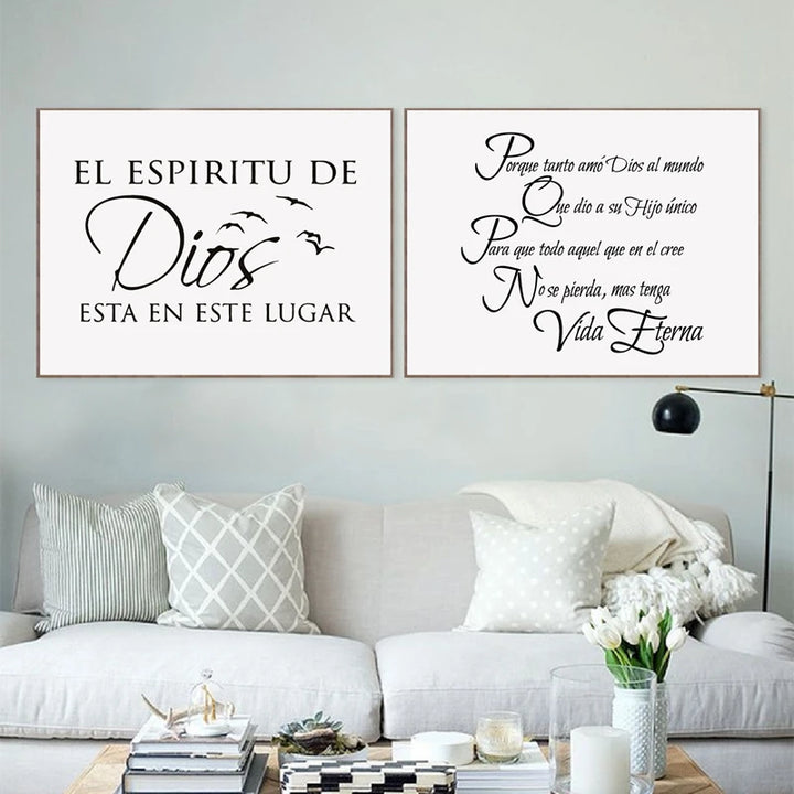 Spanish Version Bible Verse Prints The Spirit of God Quote Poster Espanol Religious Wall Art Canvas Painting Christian Decor