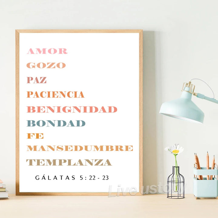 Spanish Version Bible Verse Prints The Spirit of God Quote Poster Espanol Religious Wall Art Canvas Painting Christian Decor