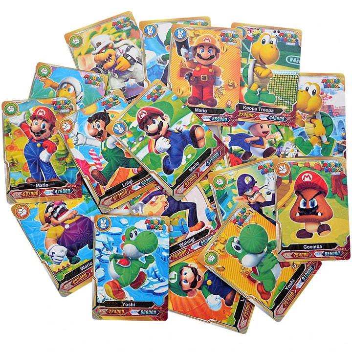 Super Mario Bros Luigi Toad DK Princess Peach Bowser Wario Game Battle Trading Cards Toy For Children's Birthday Gift