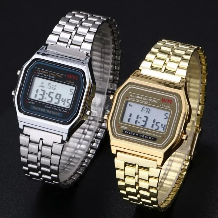 Women Men Watch Gold Silver Vintage LED Digital Sports Wristwatches Electronic Digital Present Gift Male Promotion Reloj Hombre