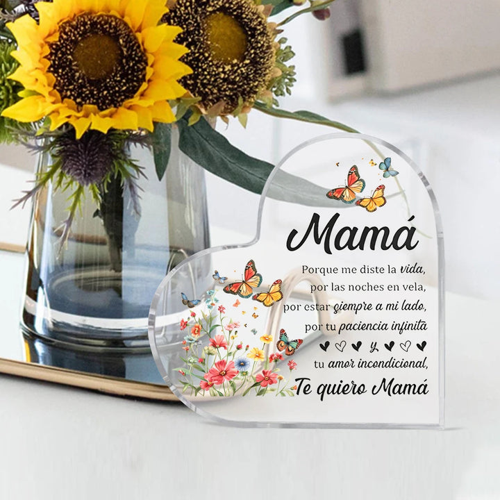 1 Pcs Birthday gift Mom transparent Presents From Daughter son for my best mom heart-shaped Gift For my Mother home Ornaments