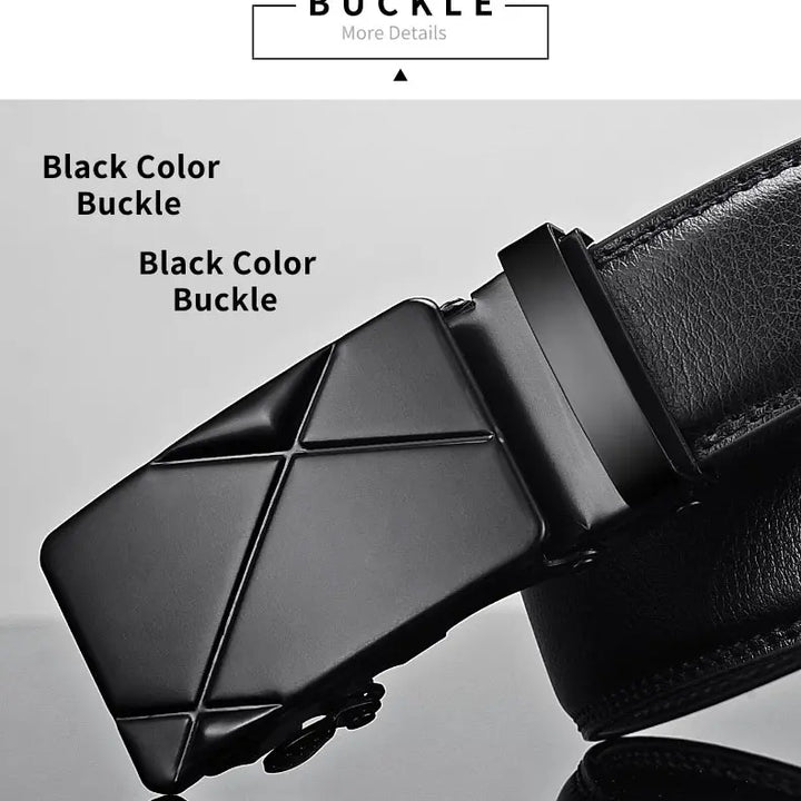 Men Leather Belt Metal Automatic Buckle Brand High Quality Luxury Belts for Men Famous Work Business Black PU Strap