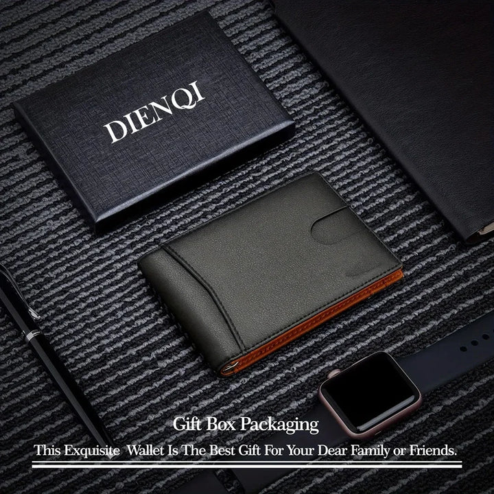 Synthetic Leather Slim Smart Wallet for Men Credit Card Holder Money Clip RFID Blocking Men Thin Bifold Wallet Walet Money Bag