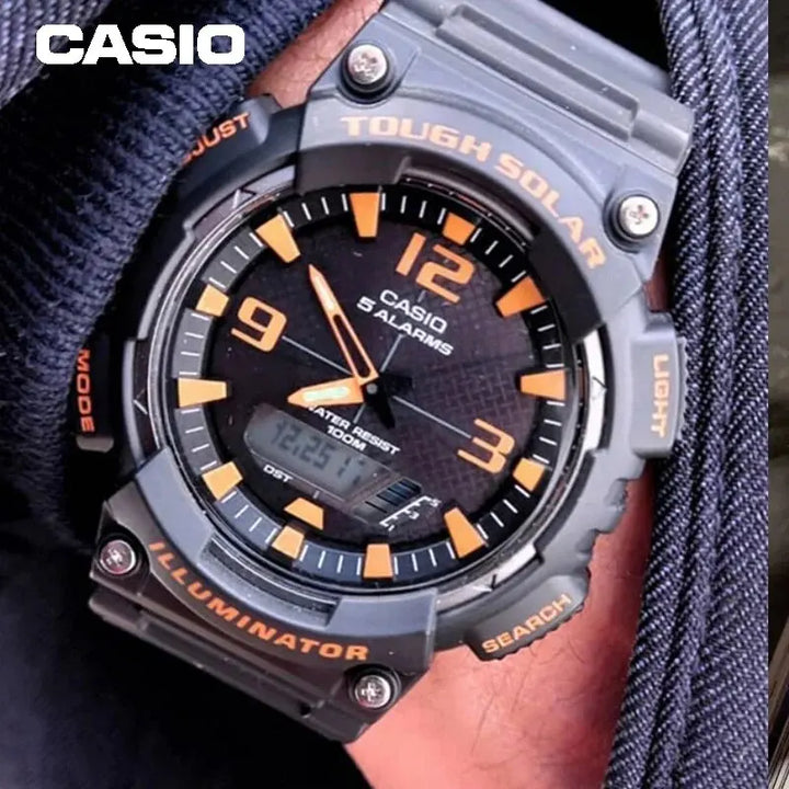 Casio AQ-S810W Sports Watch Student Watch Men's Multifunctional Quartz Electronic Black Dual Dial Outdoor Date Stop Watch