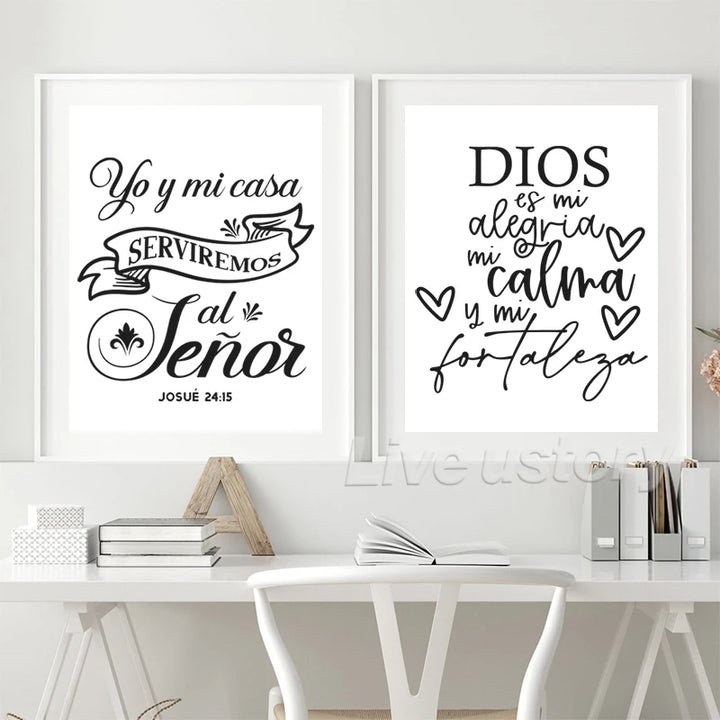 Spanish Version Bible Verse Prints The Spirit of God Quote Poster Espanol Religious Wall Art Canvas Painting Christian Decor