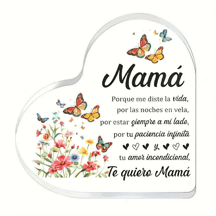 1 Pcs Birthday gift Mom transparent Presents From Daughter son for my best mom heart-shaped Gift For my Mother home Ornaments