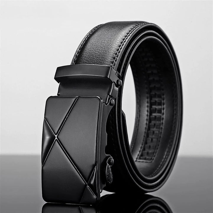 Men Leather Belt Metal Automatic Buckle Brand High Quality Luxury Belts for Men Famous Work Business Black PU Strap